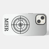 Shooting Target Pistool Liefhebber Monogram iPhone Hoesje (Achterkant horizontaal)