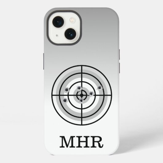 Shooting Target Pistool Liefhebber Monogram iPhone Hoesje (Achterkant)