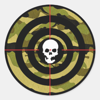 Shooting Target Tactical Camouflage Skull Bullseye Ronde Sticker