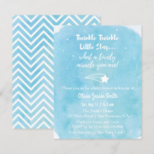 Shooting Twinkle Twinkle Little Star Baby Shower Kaart