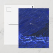 Shootschilderij van de Night Sky Ocean Cliff Star  Briefkaart (Voorkant / Achterkant)