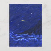 Shootschilderij van de Night Sky Ocean Cliff Star  Briefkaart (Voorkant)