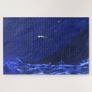 Shootschilderij van de Night Sky Ocean Cliff Star  Legpuzzel