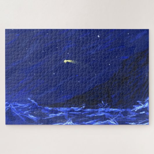 Shootschilderij van de Night Sky Ocean Cliff Star  Legpuzzel (Horizontaal)
