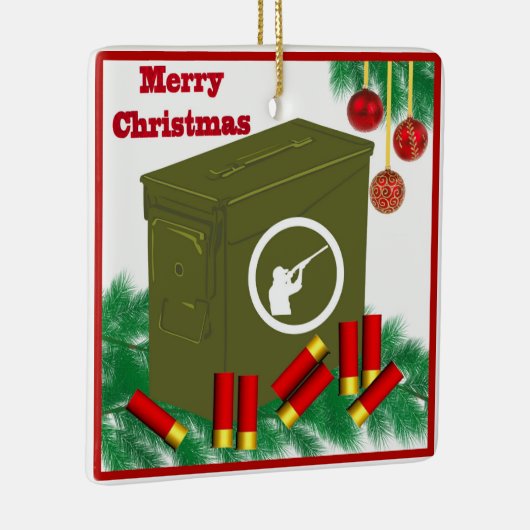 Shootsport Ammo Can Merry Kerstmis Keramisch Ornament (Rechts)