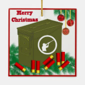 Shootsport Ammo Can Merry Kerstmis Keramisch Ornament (Achterkant)