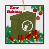 Shootsport Ammo Can Merry Kerstmis Keramisch Ornament (Voorkant)
