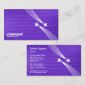 Shootstars v2 - White on Paars Texture Visitekaartje (Voorkant / Achterkant)