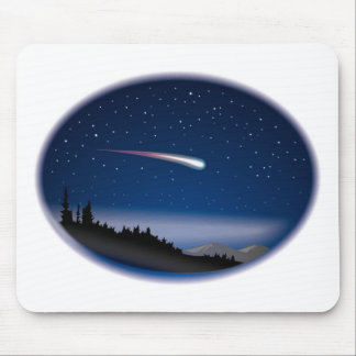 Shootster boven het nachtlandschap muismat