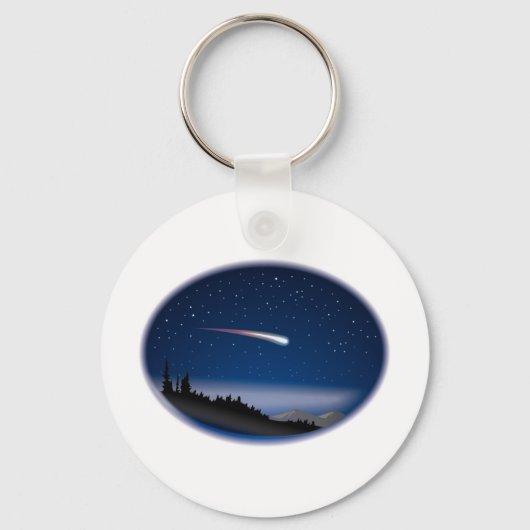 Shootster boven het nachtlandschap sleutelhanger (Voorkant)