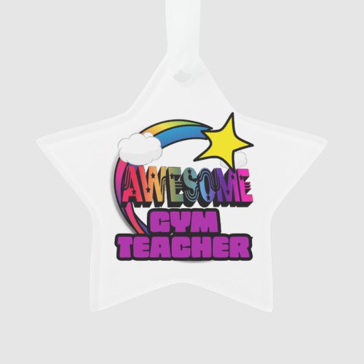 Shootster Rainbow Geweldige Gym Teacher Ornament (voorkant)