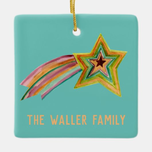 Shootster-Waterverf AANPASSEN IT-reeks Keramisch Ornament (Voorkant)