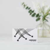 Shootsterren - Zwart op wit (Platinum) Visitekaartje (Staand voorkant)