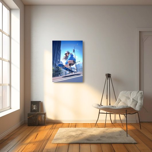 【SHOP限定イラスト】スケボーJKポスター Poster|寿司娘 GenerativeAI Foto Afdruk