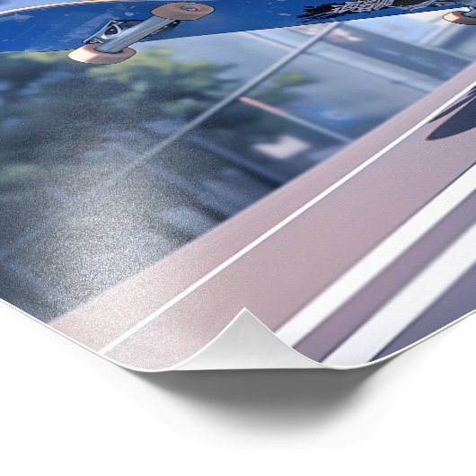 【SHOP限定イラスト】スケボーJKポスター Poster|寿司娘 GenerativeAI Foto Afdruk (Hoek)