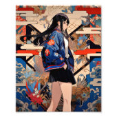 【SHOP限定イラスト】和柄JKポスター|寿司娘 GenerativeAI Foto Afdruk (Voorkant)