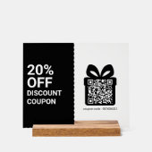 Shop Discount Coupon QR Code black Marketing Acryl Bord (Voorkant)