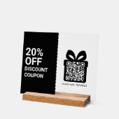 Shop Discount Coupon QR Code black Marketing Acryl Bord (Hoek)