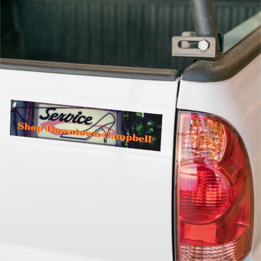 Shop Downtown Campbell Sign Bumpersticker (Op Truck)