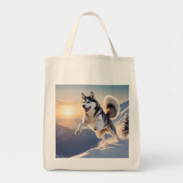Shop duurzaam met deze Siberische Husky kruidenier Tote Bag