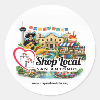 Shop Local San Antonio Round Sticker