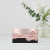 Shop Modern Elegant Glitter Roos gouden boetiek Visitekaartje (Staand voorkant)