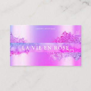 Shop Modern Paarse Roze Elegant Glitter boetiek Visitekaartje