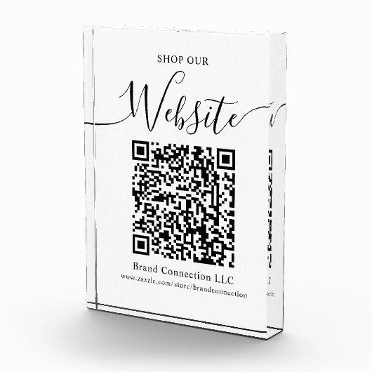 Shop onze website QR Code Bedrijfsnaam Fotoblokken (Rechts)