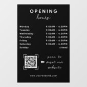 Shop Open Timing QR Code Sleek Black Raamsticker (Vel)