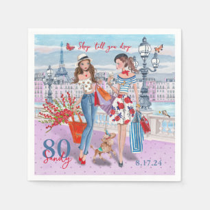 Shop 'till you drop 80th Birthday Party Servet