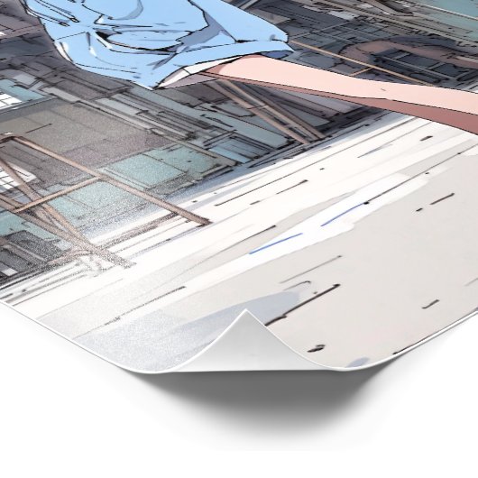 【SHOP&X限定イラスト】JKポスター｜寿司娘 GenerativeAI Foto Afdruk (Hoek)