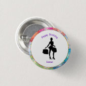 Shopaholic Glam Birthday Button (Voorkant /achterkant)