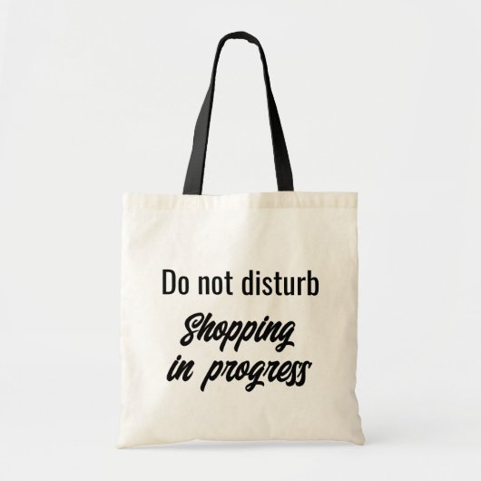 Shopaholic Joke Funny Gezegde Typografie Tote Bag (Voorkant)