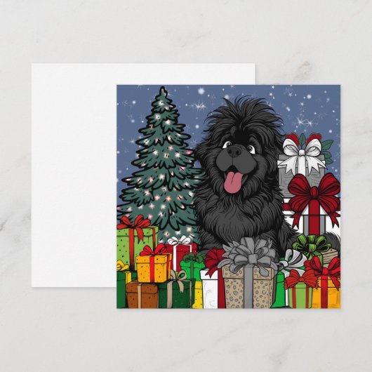 Shopaholic puppy uit Newfoundland Feestdagenkaart (Voorkant / Achterkant)