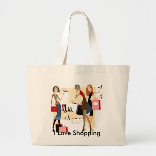 Shopaholic Shopping Bag Grote Tote Bag (Voorkant)