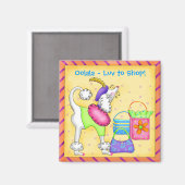 Shopdle Whimsy Dog Art Yellow Magneet (Voorkant / Achterkant)