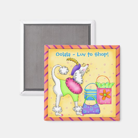 Shopdle Whimsy Dog Art Yellow Magneet (Voorkant / Achterkant)