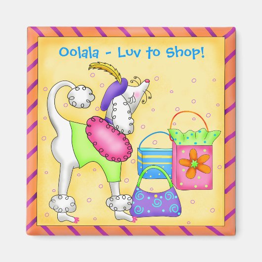 Shopdle Whimsy Dog Art Yellow Magneet (Voorkant)