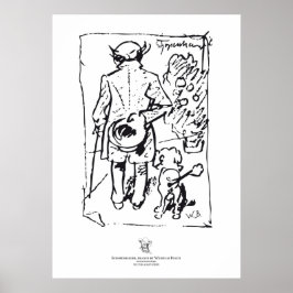 Shopenhauer with dog, by Wilhelm Busch Poster