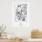 Shopenhauer with dog, by Wilhelm Busch Poster (Keuken)