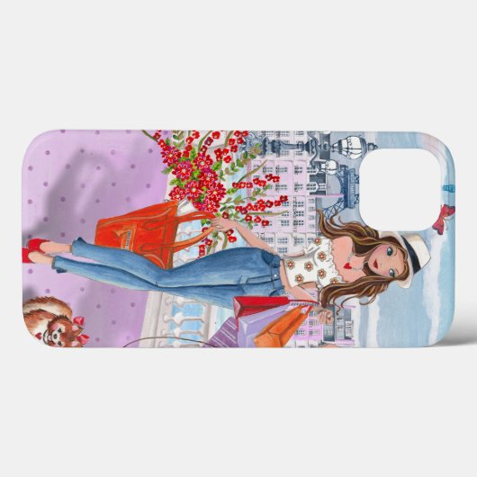 Shoping Mode Girl Paris | Iphone 7 plus Hoesje (Achterkant (horizontaal))