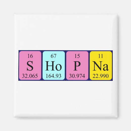 Shopna periodieke lijstnaam magnet (Voorkant)