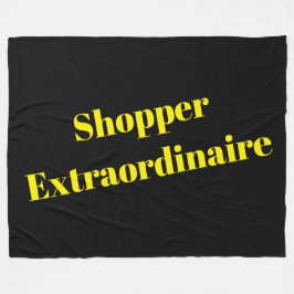 SHOPPER BUITENGEWONE Leuke gele tekst op zwart Fleece Deken