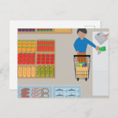 Shopper from a Grocery Store Briefkaart (Voorkant / Achterkant)