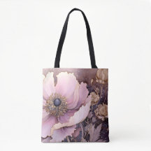 Shopper tas met bloemenprint in pastelkleuren