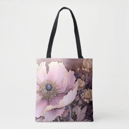 Shopper tas met bloemenprint in pastelkleuren