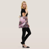 Shopper tas met bloemenprint in pastelkleuren (Op model)