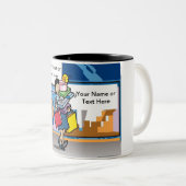 Shopper - Vrouw Cartoon op PrintedPerfection.com Tweekleurige Koffiemok (Voorkant rechts)