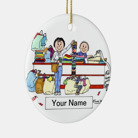 Shopper - Vrouw Keramisch Ornament (Rechts)