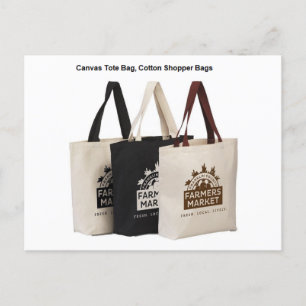 Shopping Bag, Canvas Canvas tas, Grocery Bag Briefkaart